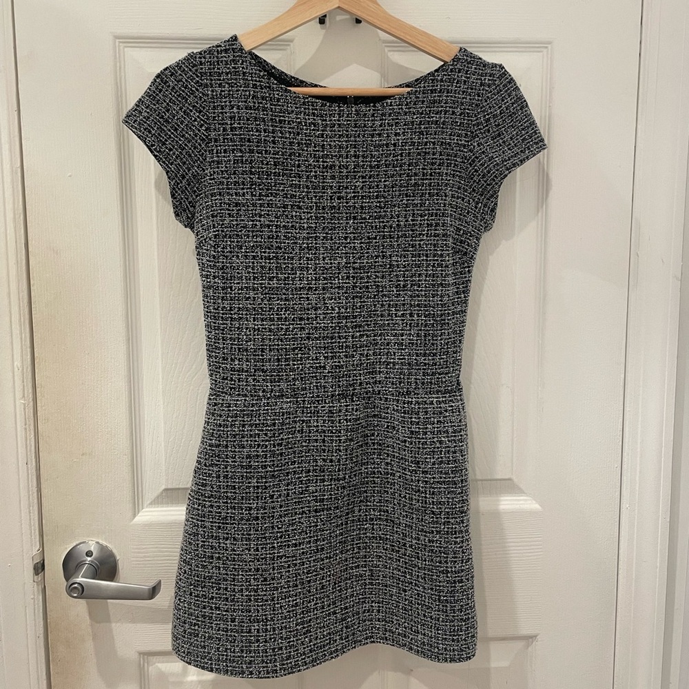 Lord & Taylor Design Lab Black and White Tweed Romper